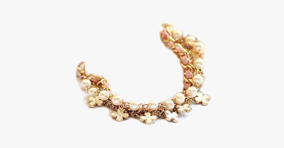 Clover Flower Pearl Bracelet