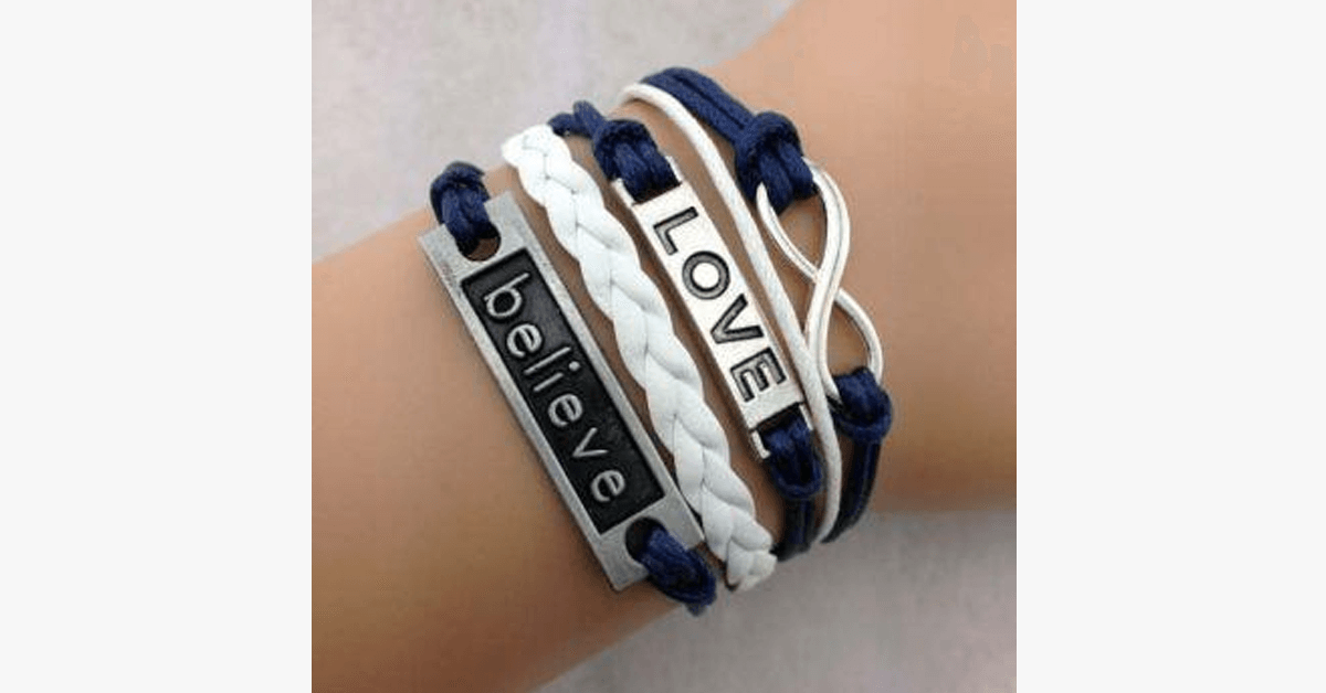 Believe in Eternal Love Bracelet- Made of Leather