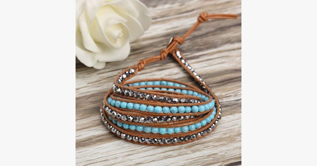 Turquoise Hex Wrap Bracelet