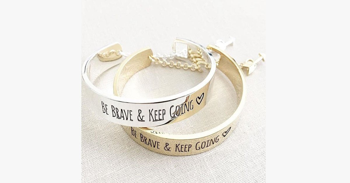 Be Brave & Keep Going Engraved Bangle