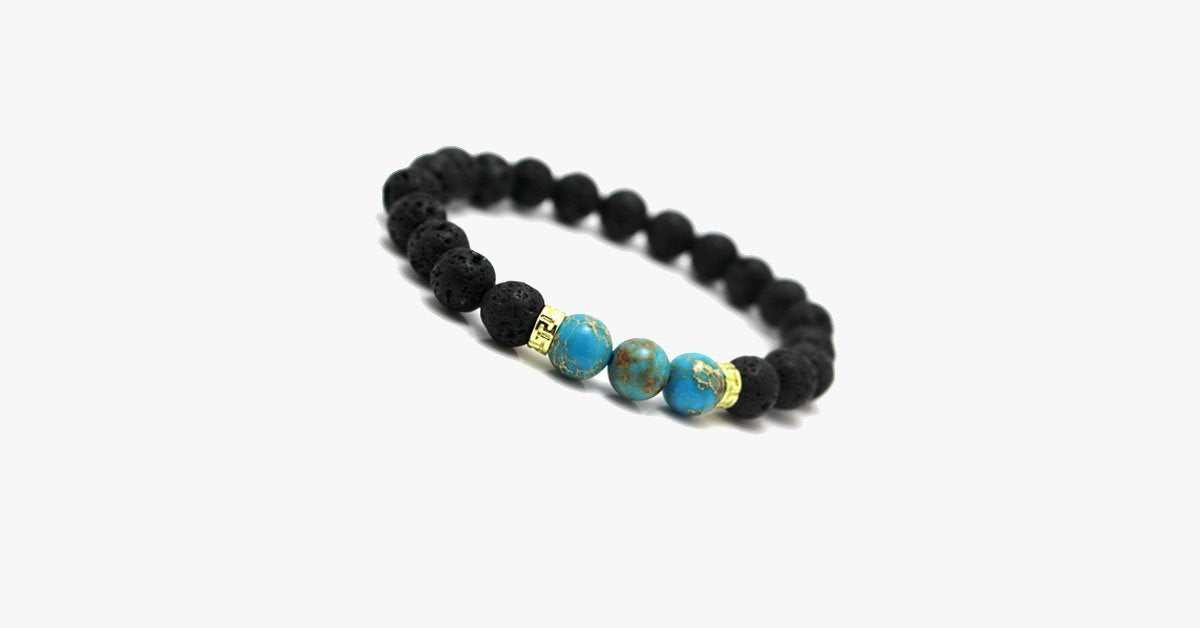 Turquoise Natural Lava Stone Bracelet