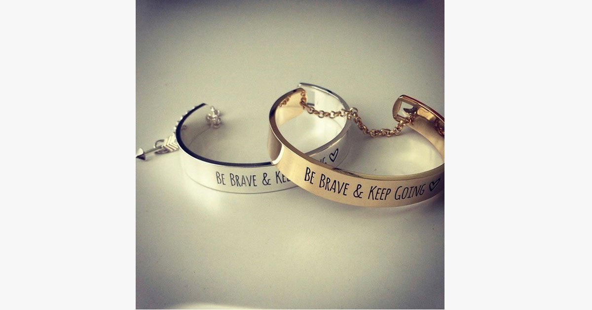 Be Brave & Keep Going Engraved Bangle