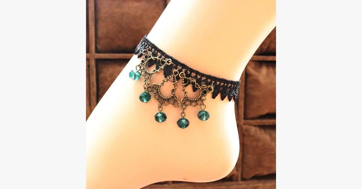 Turquoise Raindrop Anklet