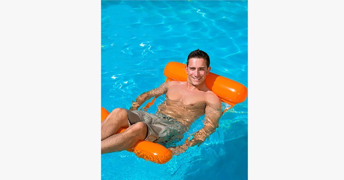 Swimming Pool Inflatable Floating Chair - Made of Plastic - Foldable, Durable & Compact - Comfortable New Design