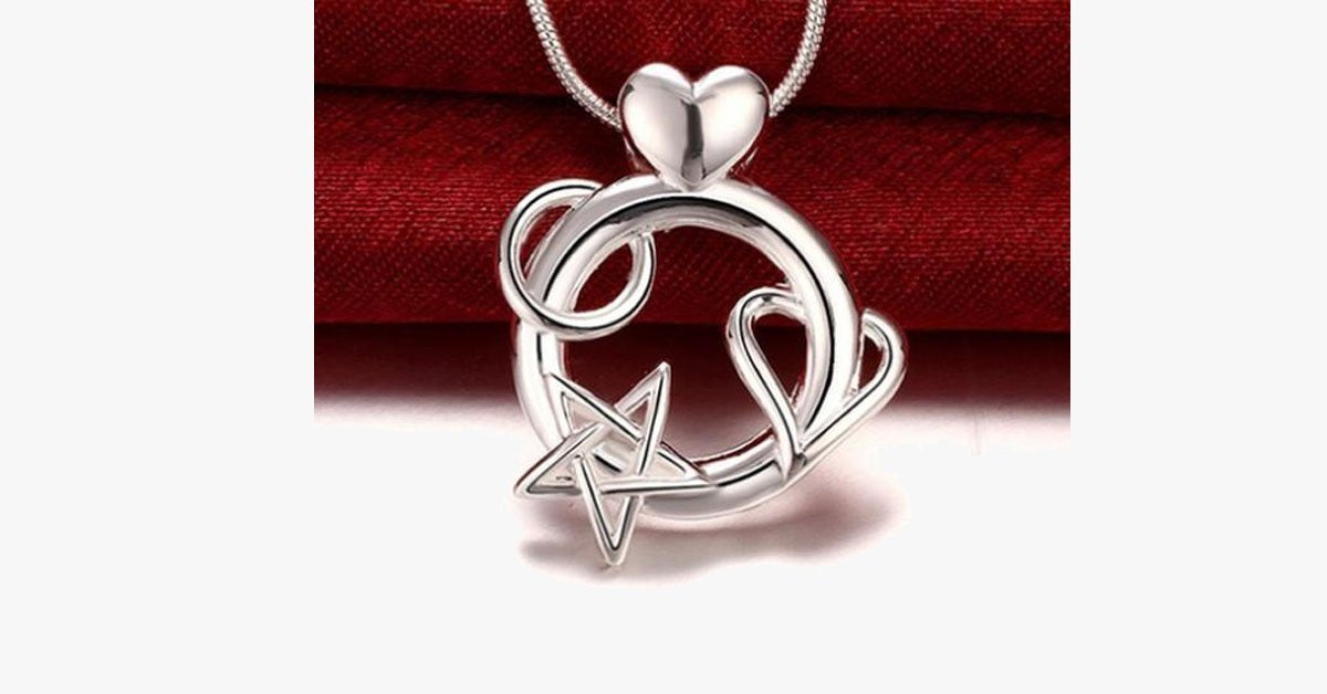 Heart and Star Combo Pendant Necklace