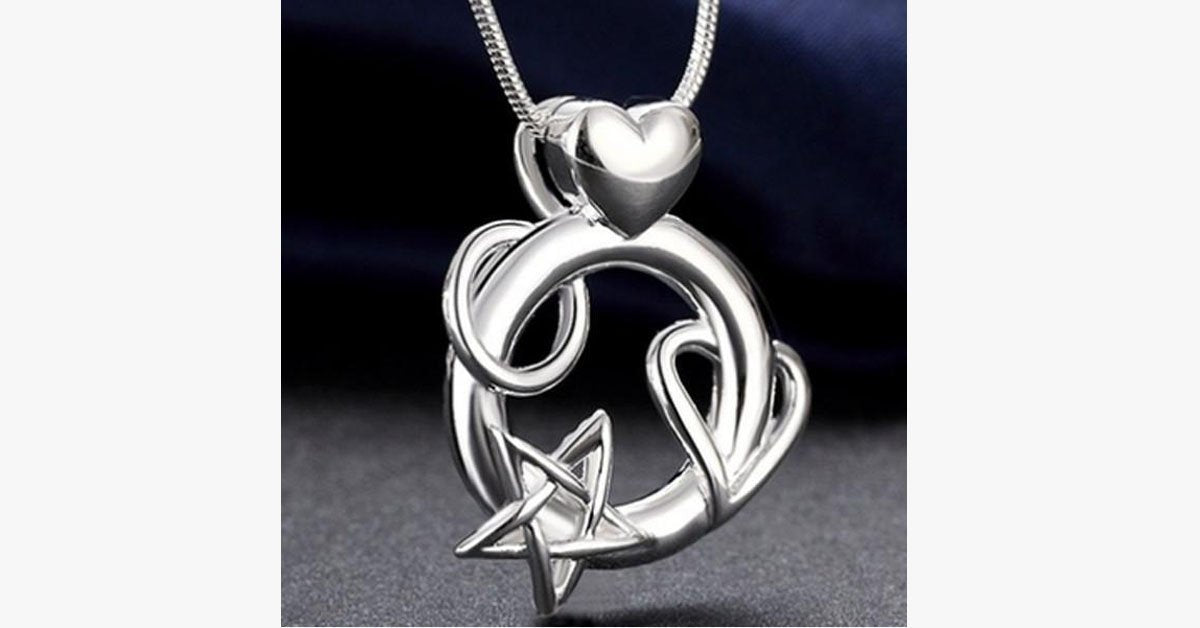 Heart and Star Combo Pendant Necklace