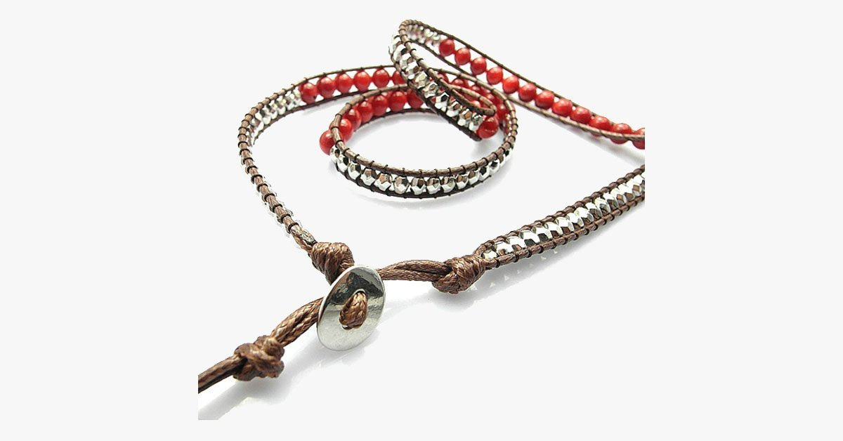 Red Desert Hex Wrap Bracelet