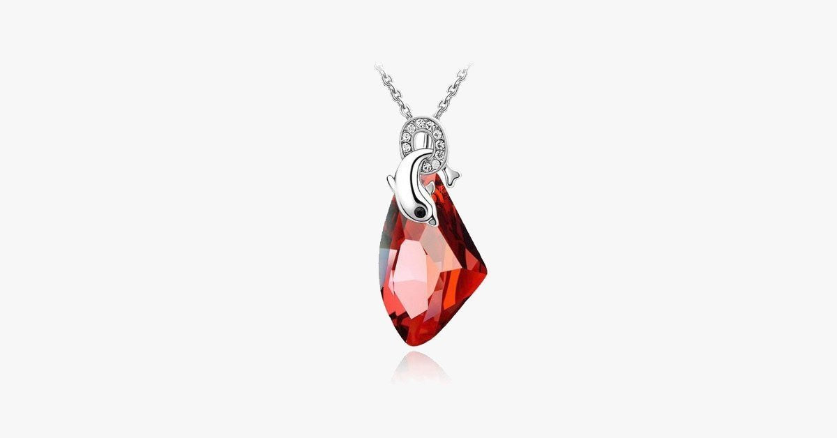 Dolphin Crystal Pendant Necklace