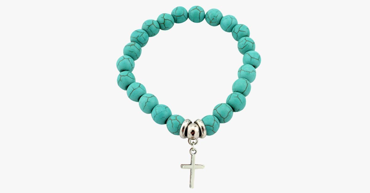 Virtuous Cross Turquoise Bracelet