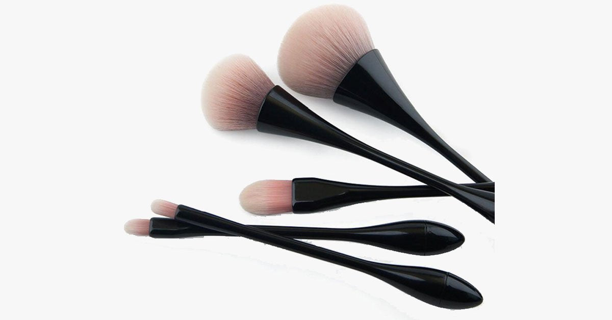 Professional Makeup Brush Set - 5 Pieces of Hour Glass Brush - Available in 5 Colors - Your Makeup Partner!