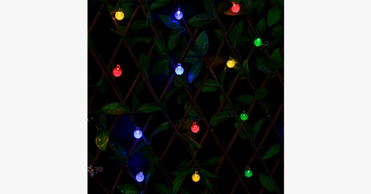 Crystal Ball String Lights With Solar Powered LED - Decorate In Style!