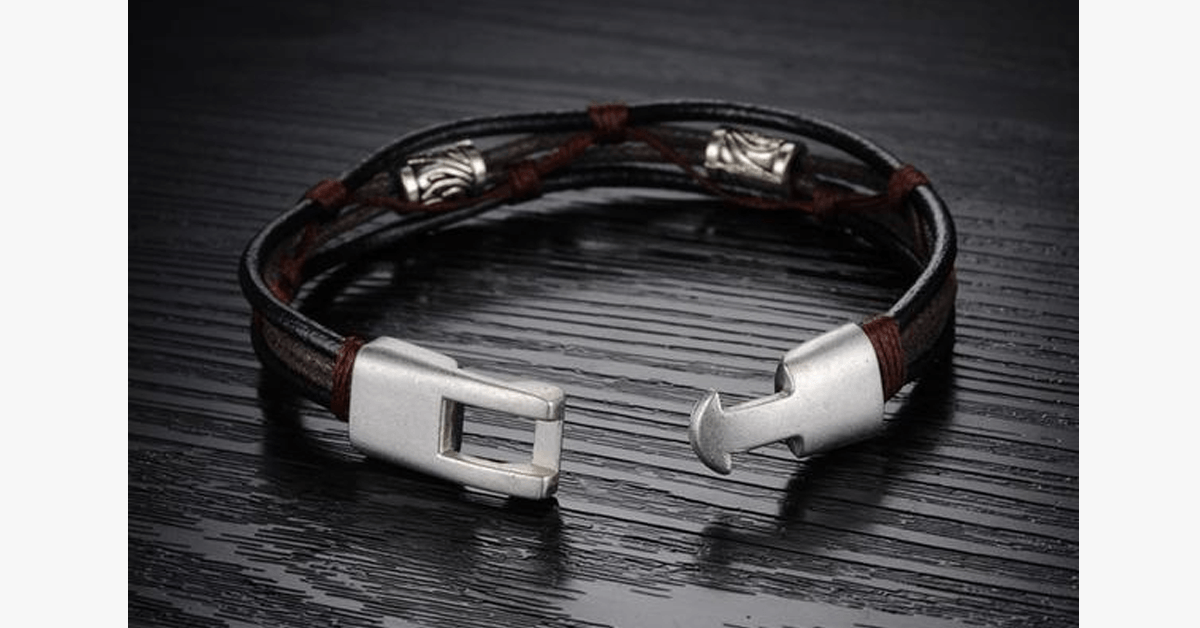 Men’s Leather Bracelet- Pure Handmade Bracelet- Make a Bold Statement