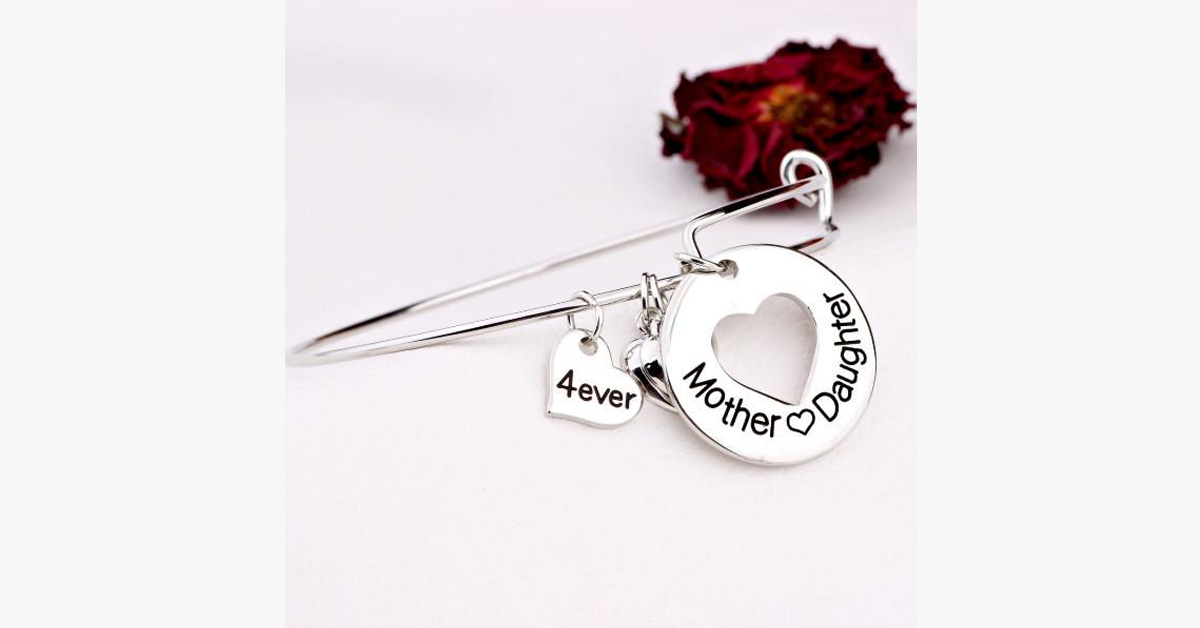 Mother Daughter Love Charm Bangle