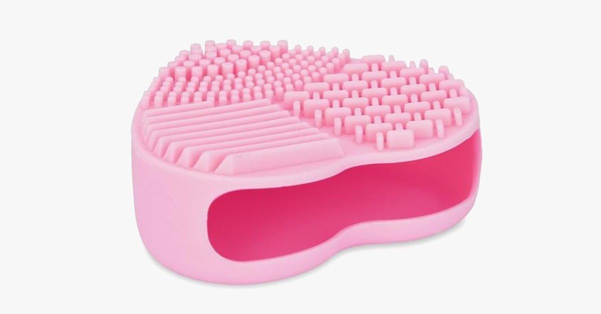 Heart Shape Silicone Cosmetic Brush Cleaner Board Convenient and Easy To Use - Gently Cleans Your Brushes!