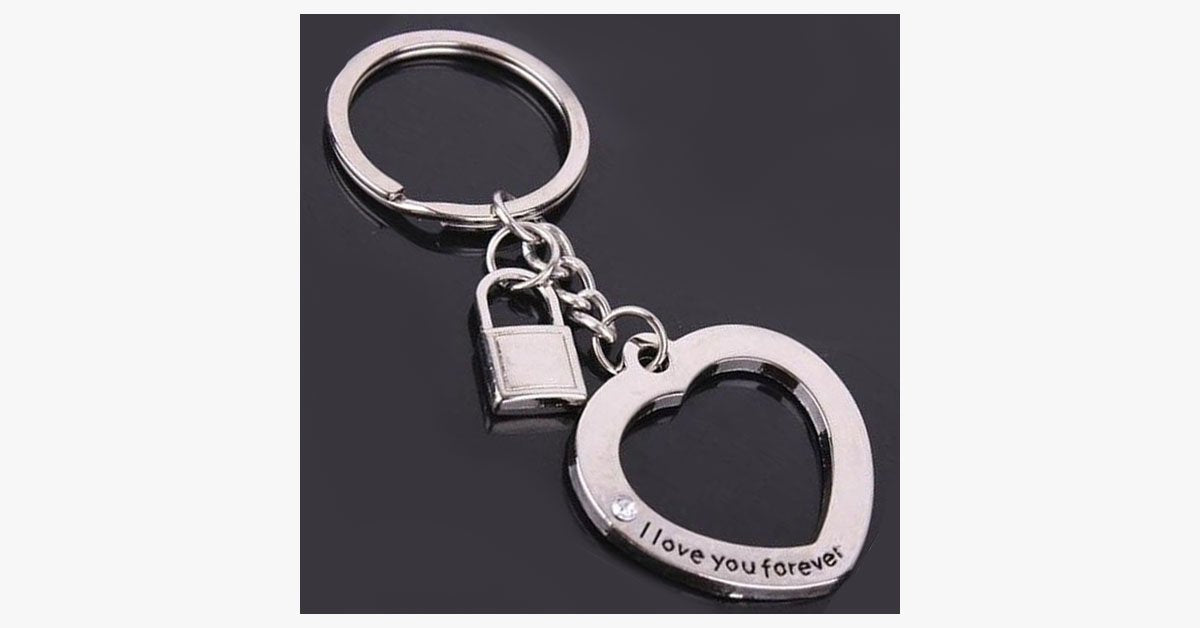 Couple's Key and Lock Keychain