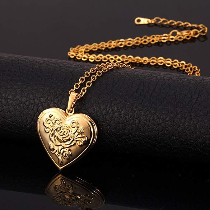 Romantic Heart Locket Gold + Silver