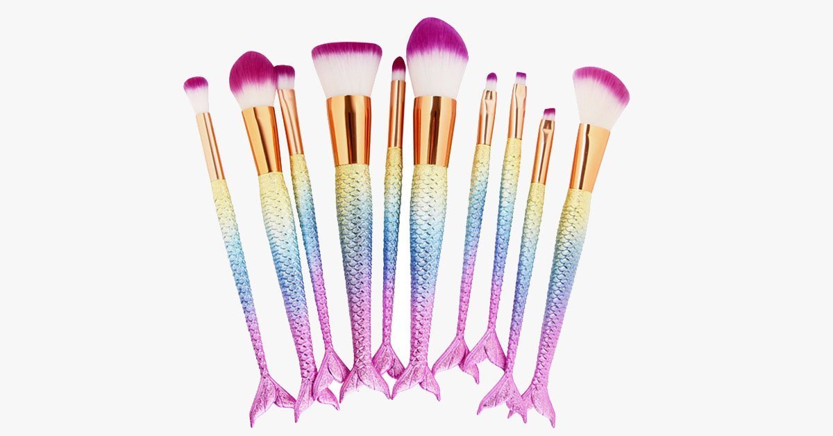 Mermaid Tail Rainbow Makeup Brushes – Perfect to Keep You Dreamy