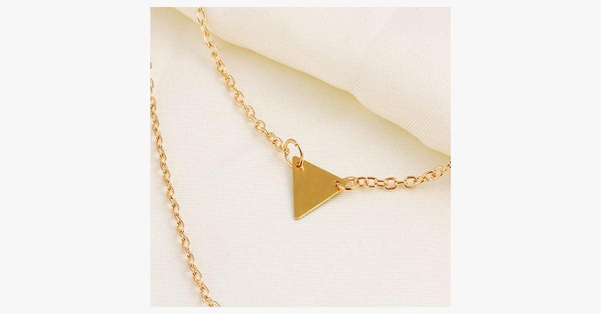 Double Layer Long Triangle Pendant