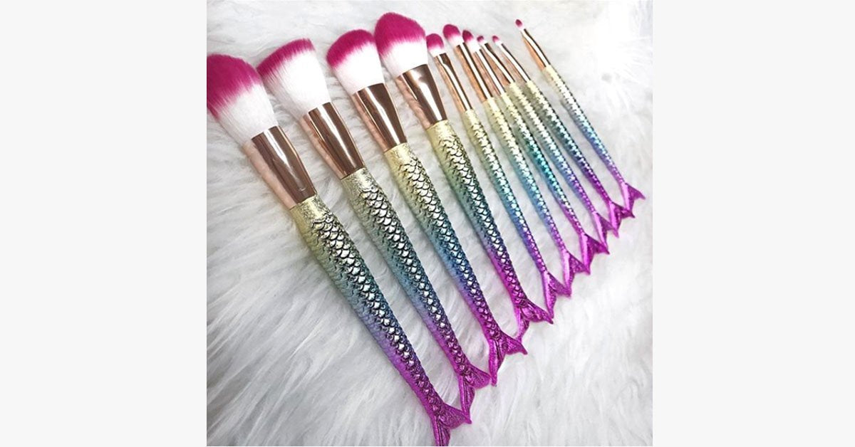 Mermaid Tail Rainbow Makeup Brushes – Perfect to Keep You Dreamy