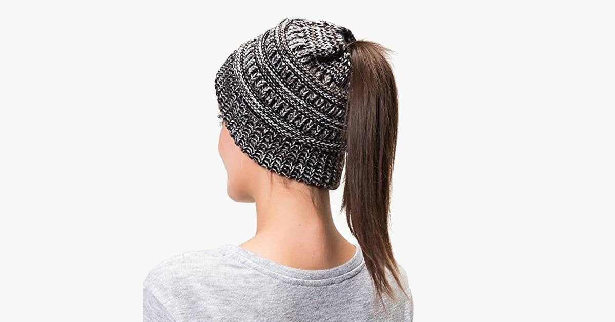 Soft Knit Ponytail Beanie