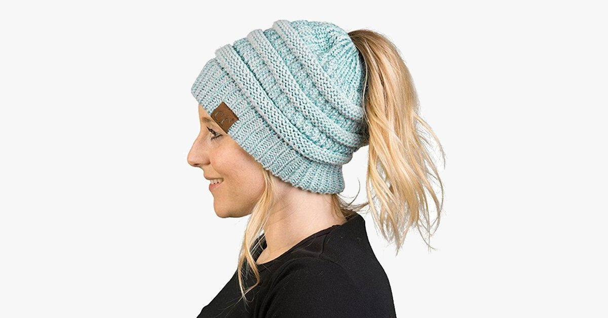 Soft Knit Ponytail Beanie