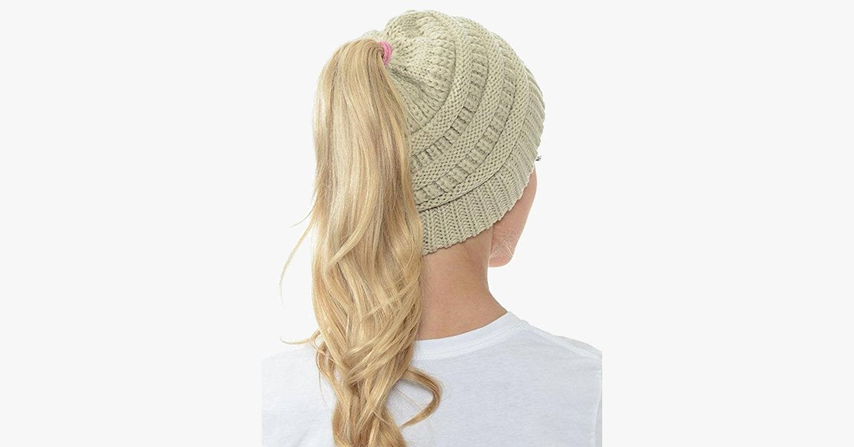 Soft Knit Ponytail Beanie