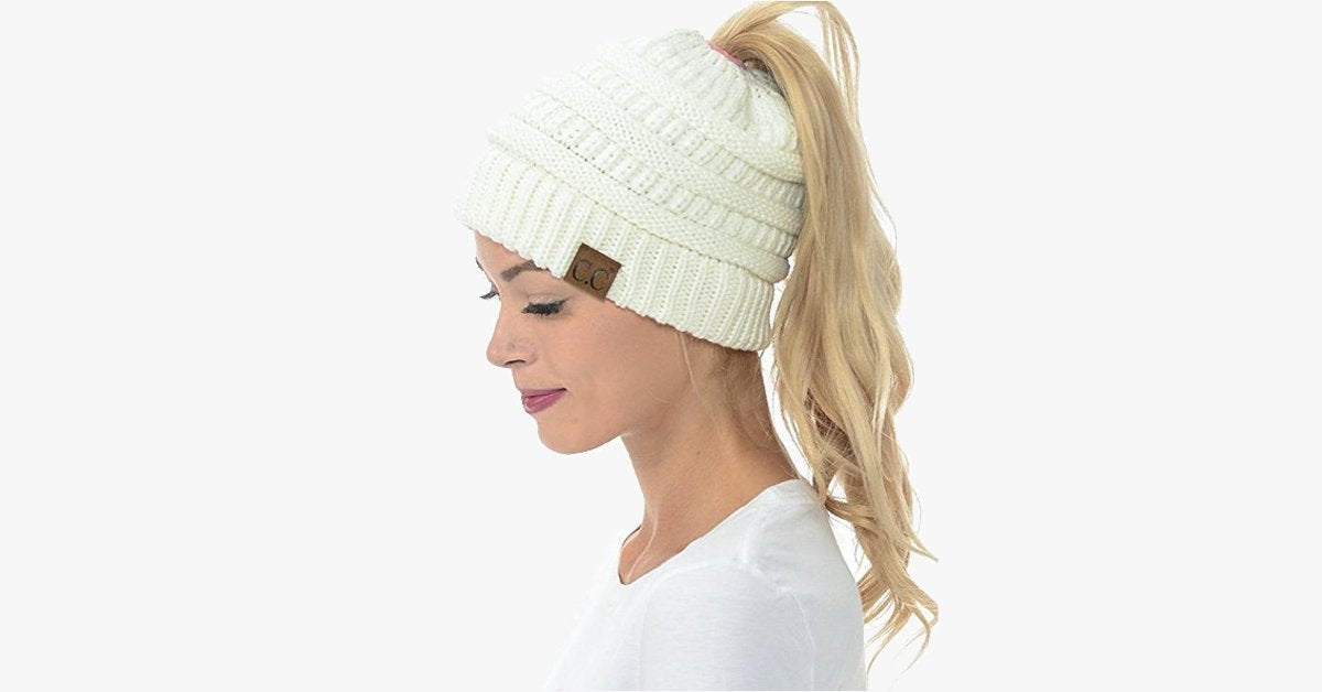 Soft Knit Ponytail Beanie