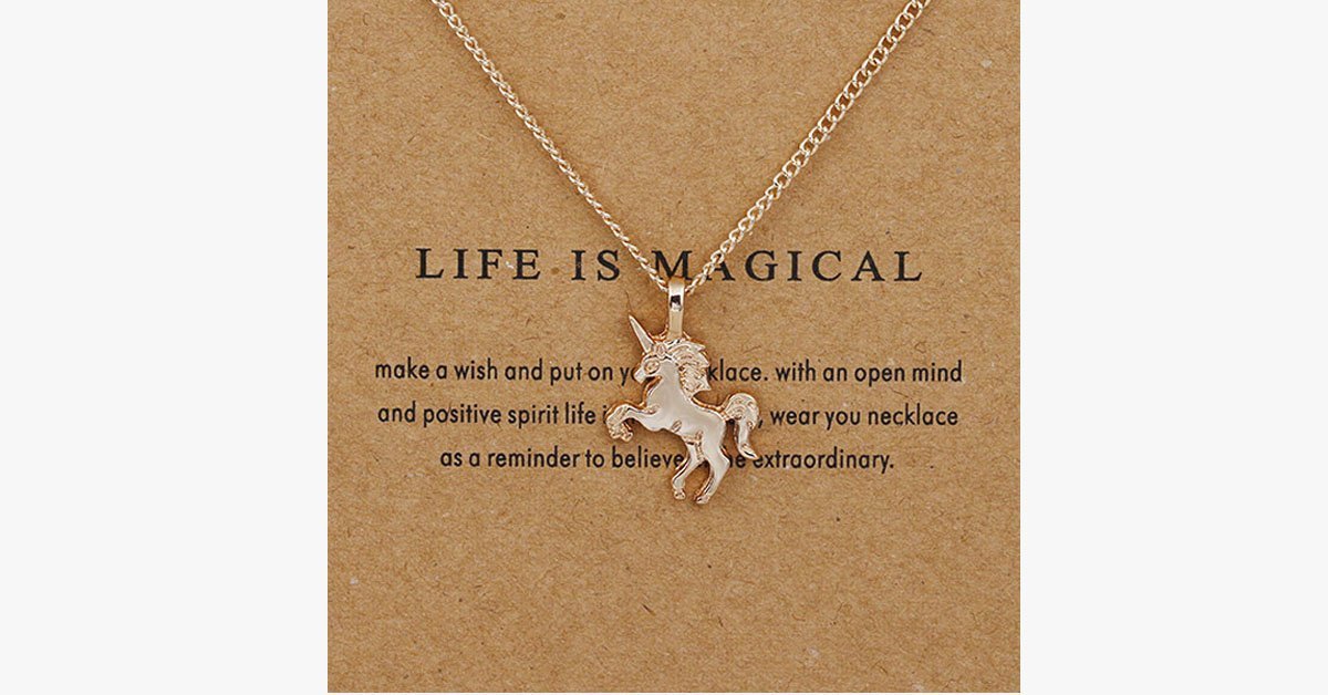 Life Is Magical Unicorn Necklace