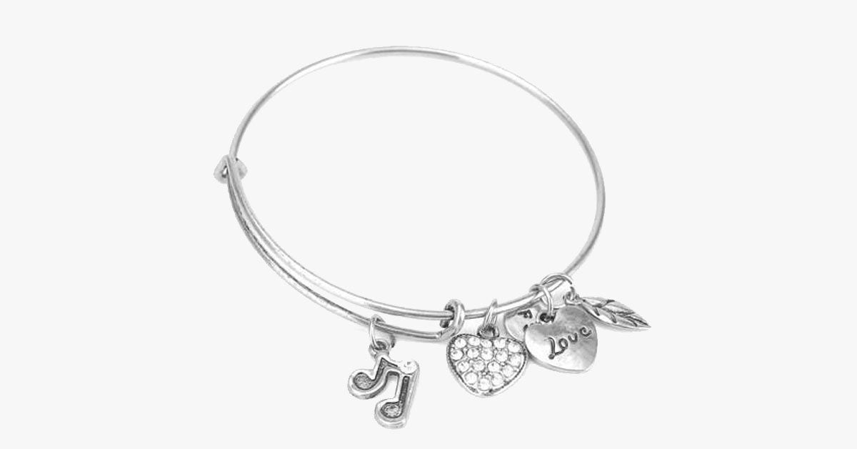 Music Note Charm Bangle