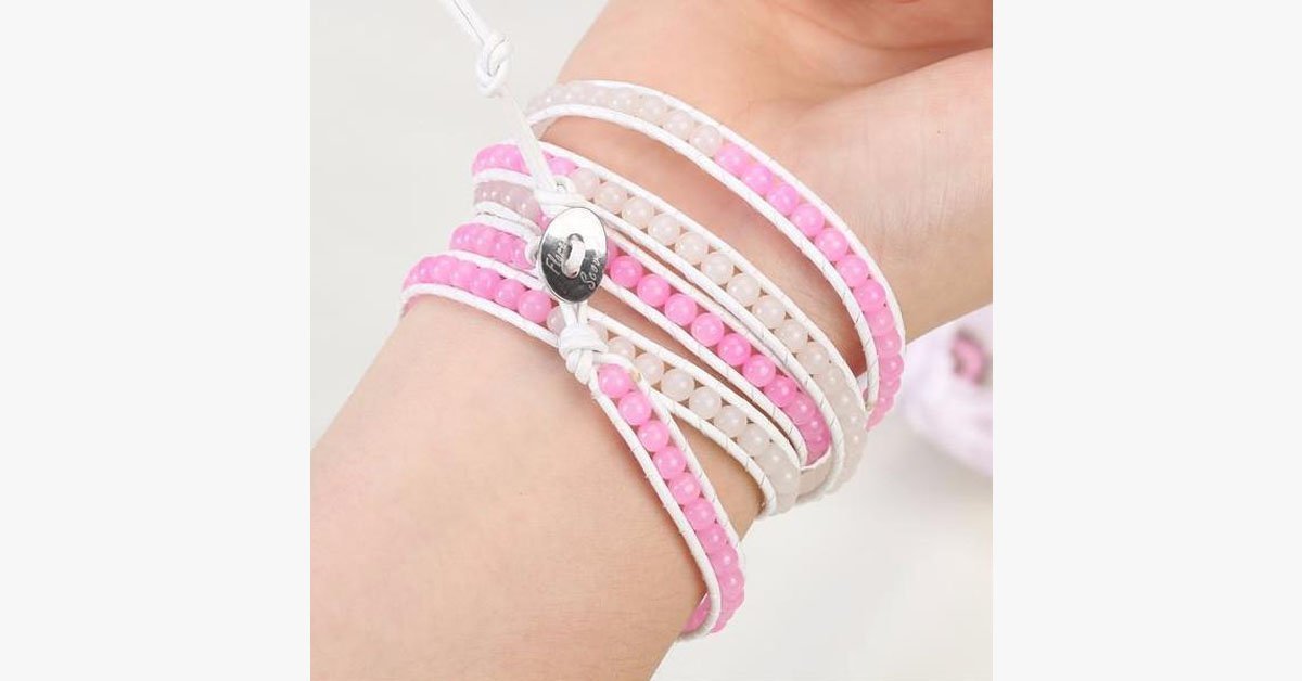 Pink Ribbon Wrap Bracelet