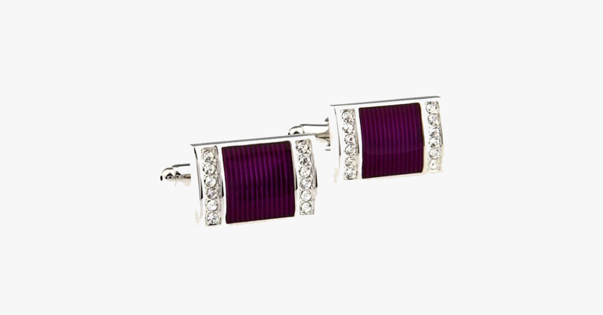 Purple Crystal Cufflink