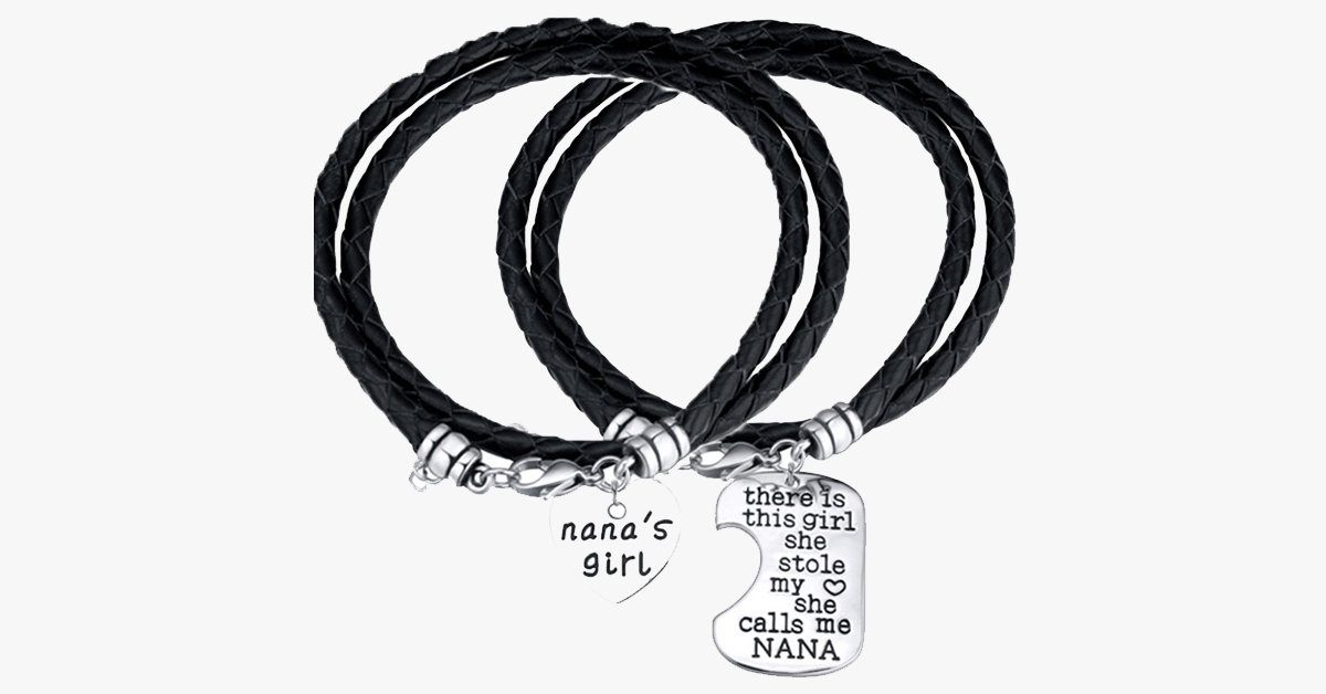 Nana’s Girl Hand Stamped Bracelet Set - Perfect Gift for Your Granddaughter!