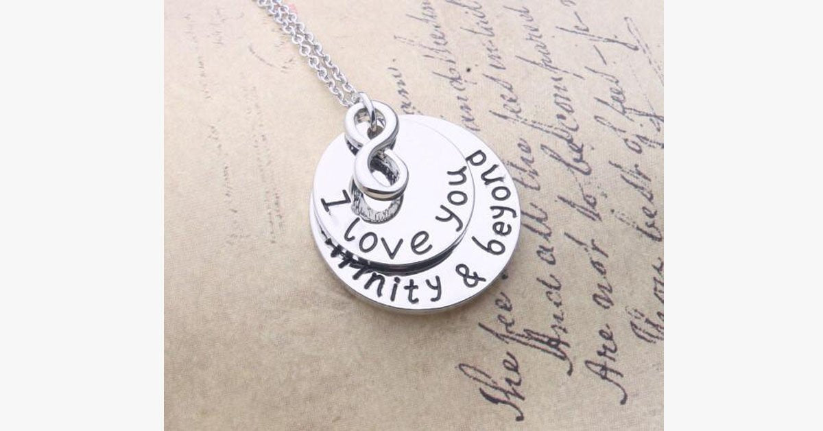 I Love You Infinity & Beyond Necklace Set