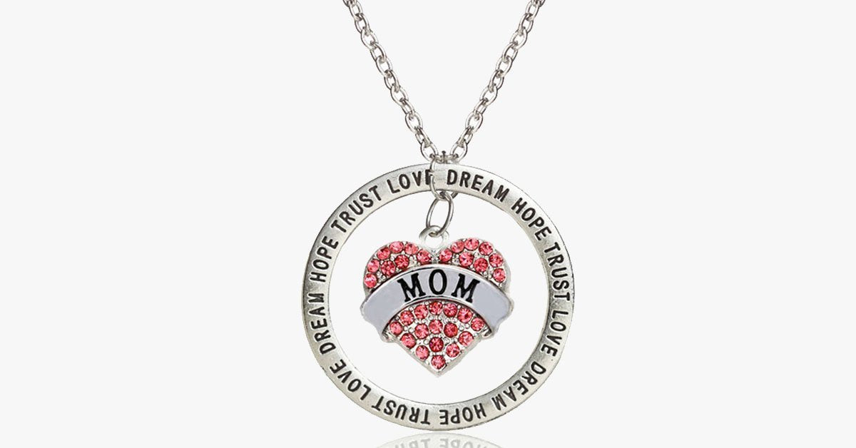 Love Trust Mom Engraved Pendant