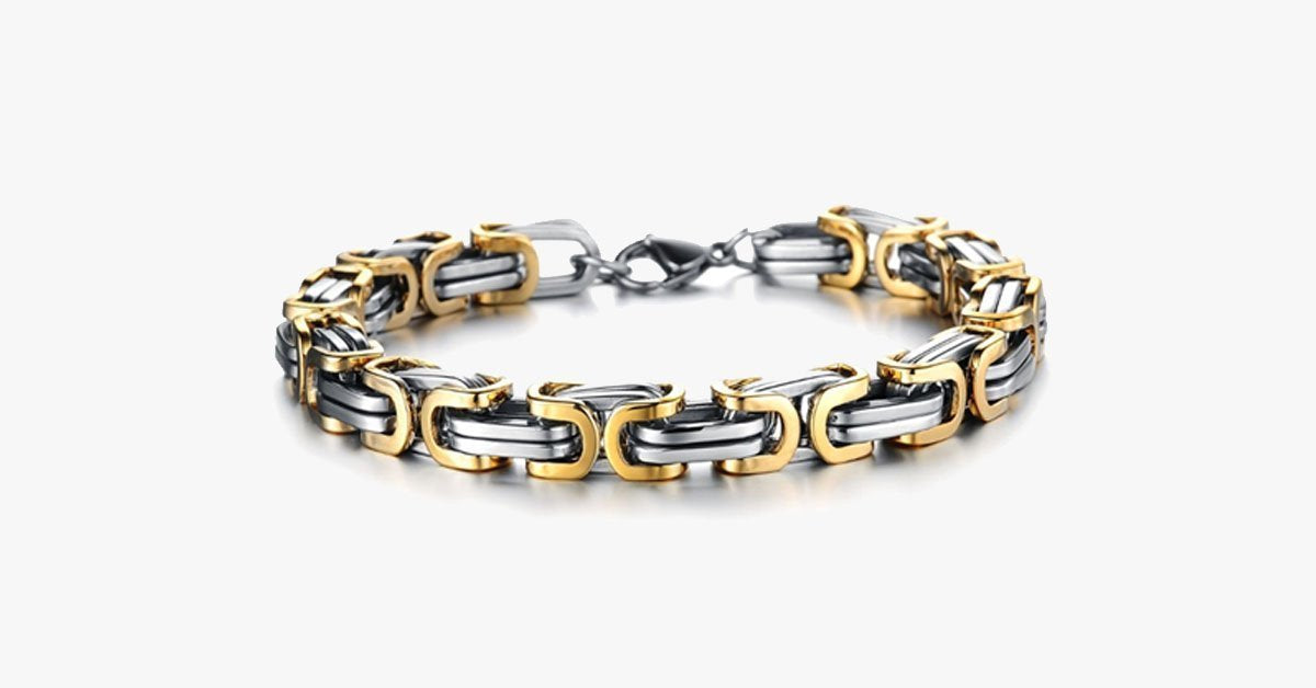 Gold Overlay Stainless Steel Bracelet