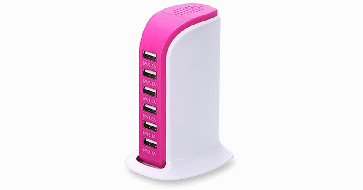 Portable USB Charging Station – Charge 6 Devices Simultaneously!