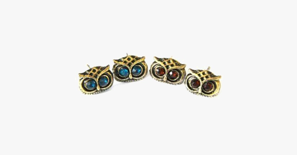 Crystal Owl Earrings