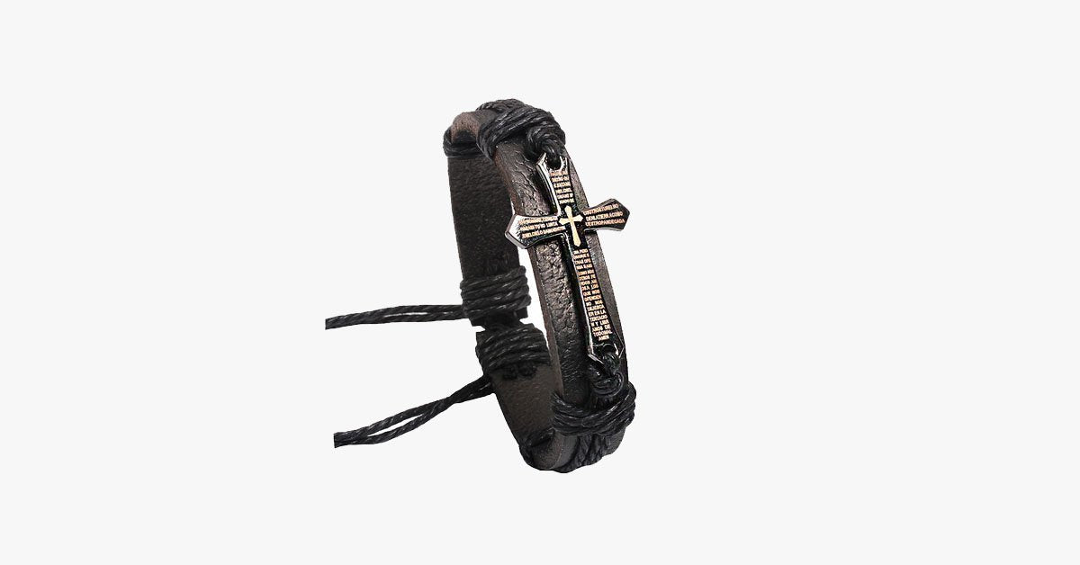 Cross Leather Vintage Bracelet