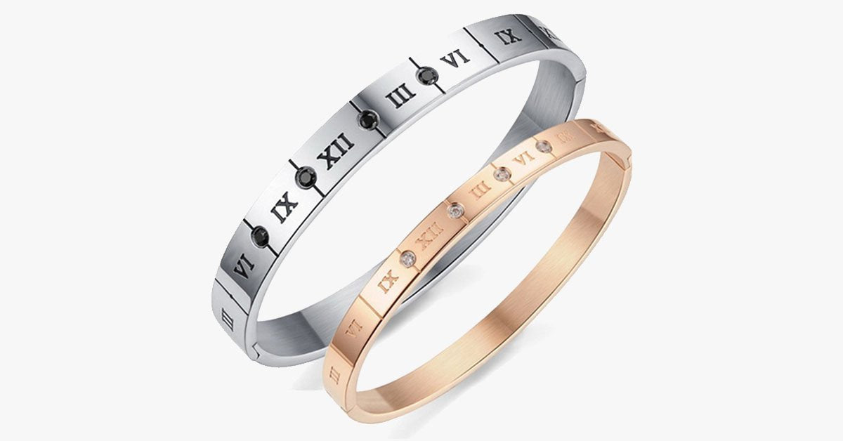 Rome Number Engraved Bracelet