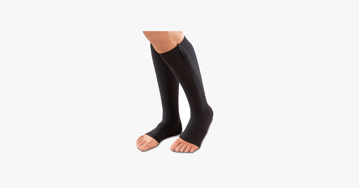 Unisex Zipper Compression Socks with An Open Toe – Relaxation At Every Step!