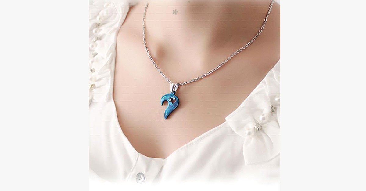 I Love You Mutual Affinity Heart Titanium Steel Lover Necklaces