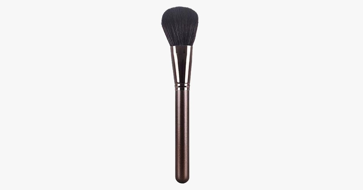 Powdered Makeup Brush - Made With Synthetic Fibers - Full & Round Shape - Apply Both Loose & Pressed Powder - Perfect For Foundations, Blush & Bronzer