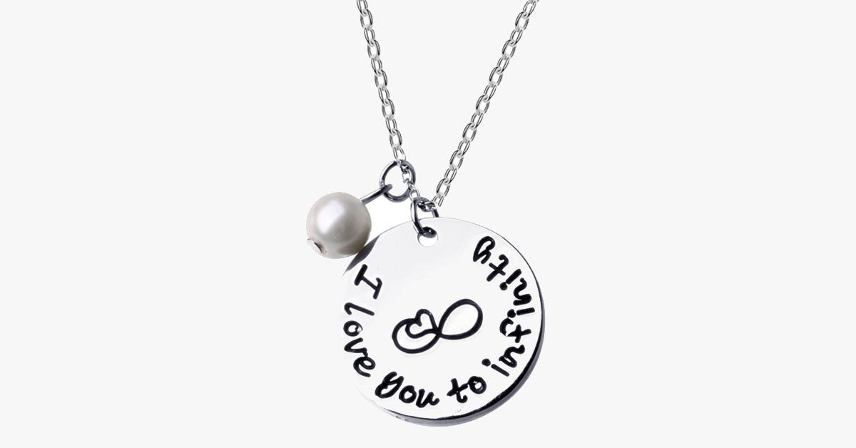 I Love You To Infinity Pendant (Pearl)