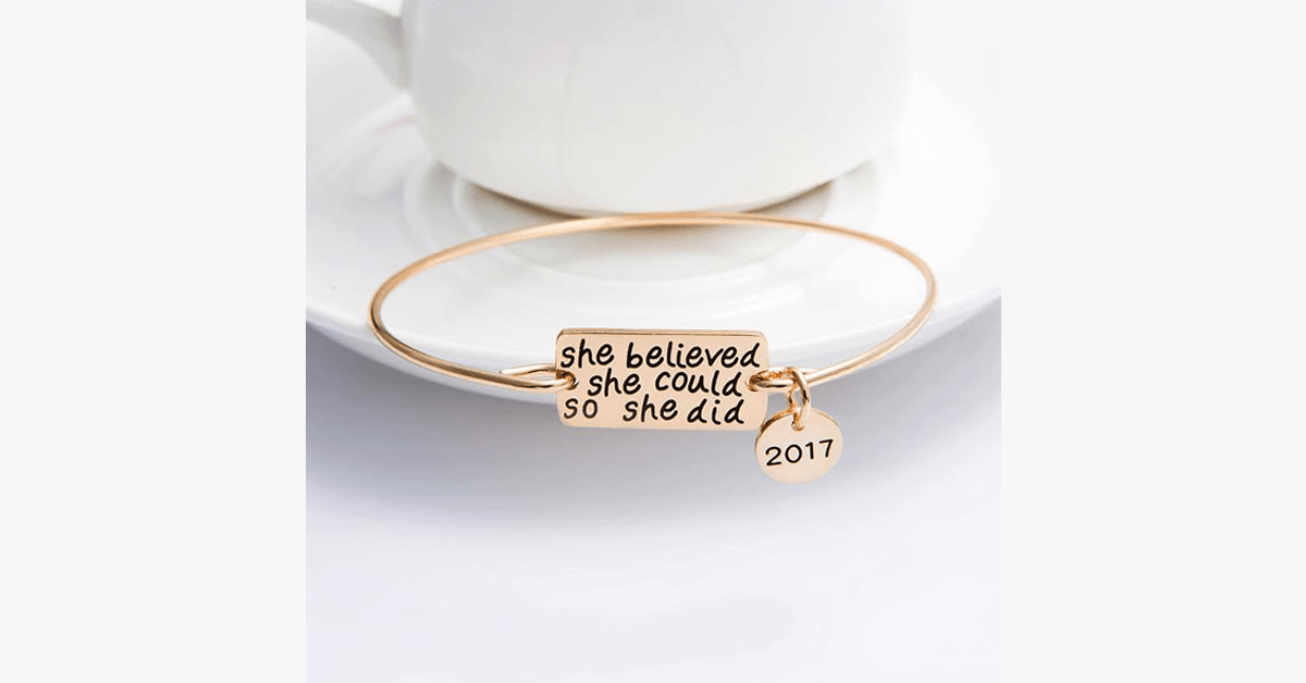 She Believed She Could So She Did Bangle With 2017 Charm