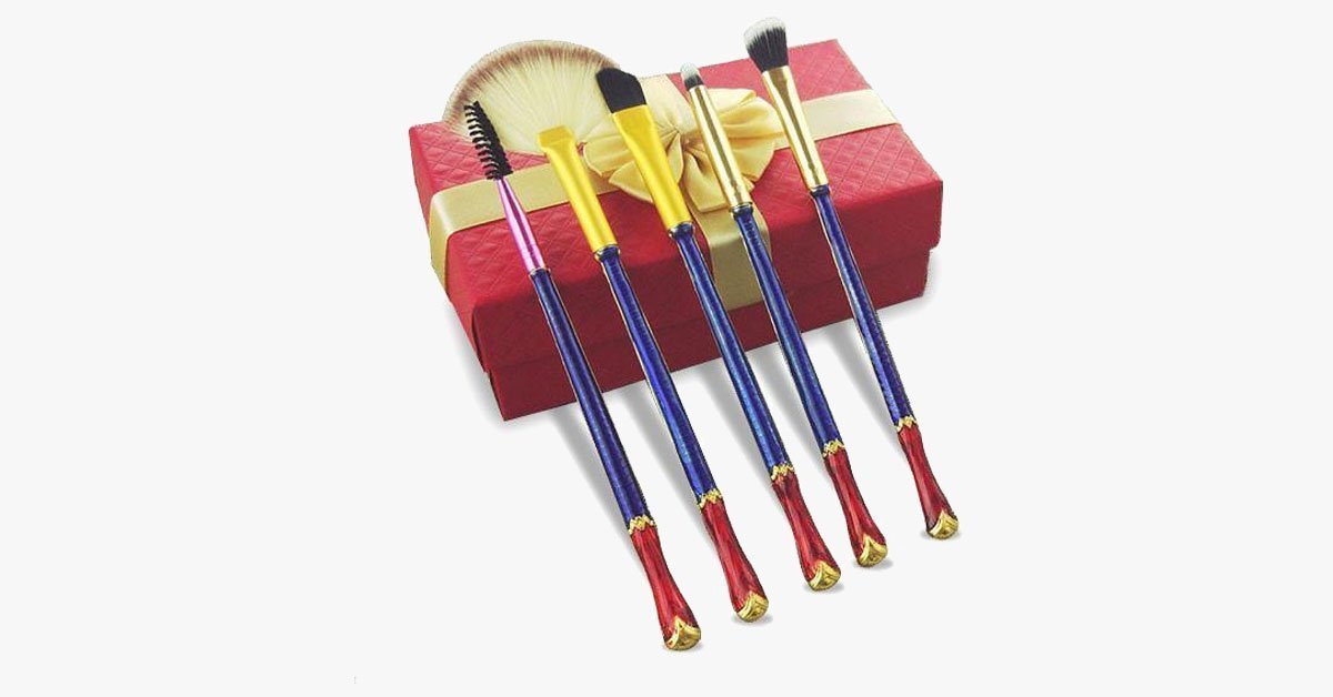 Wonder Woman Inspired 5 Piece Makeup Brush Set