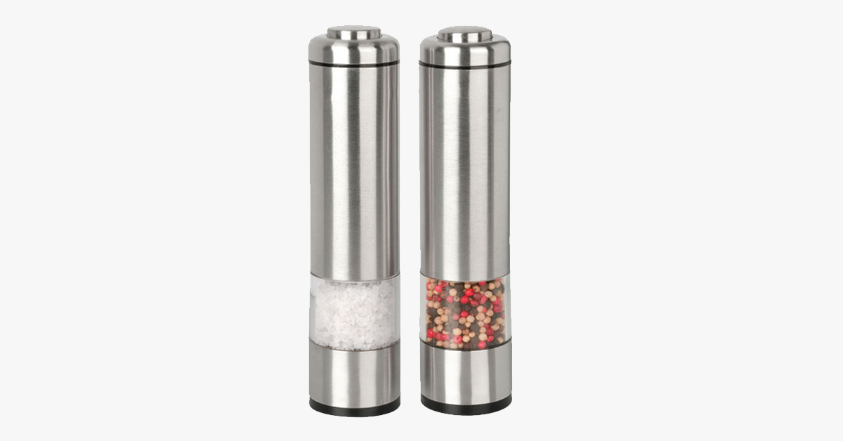 Salt & Pepper Electric Grinder In Brushed Stainless Steel