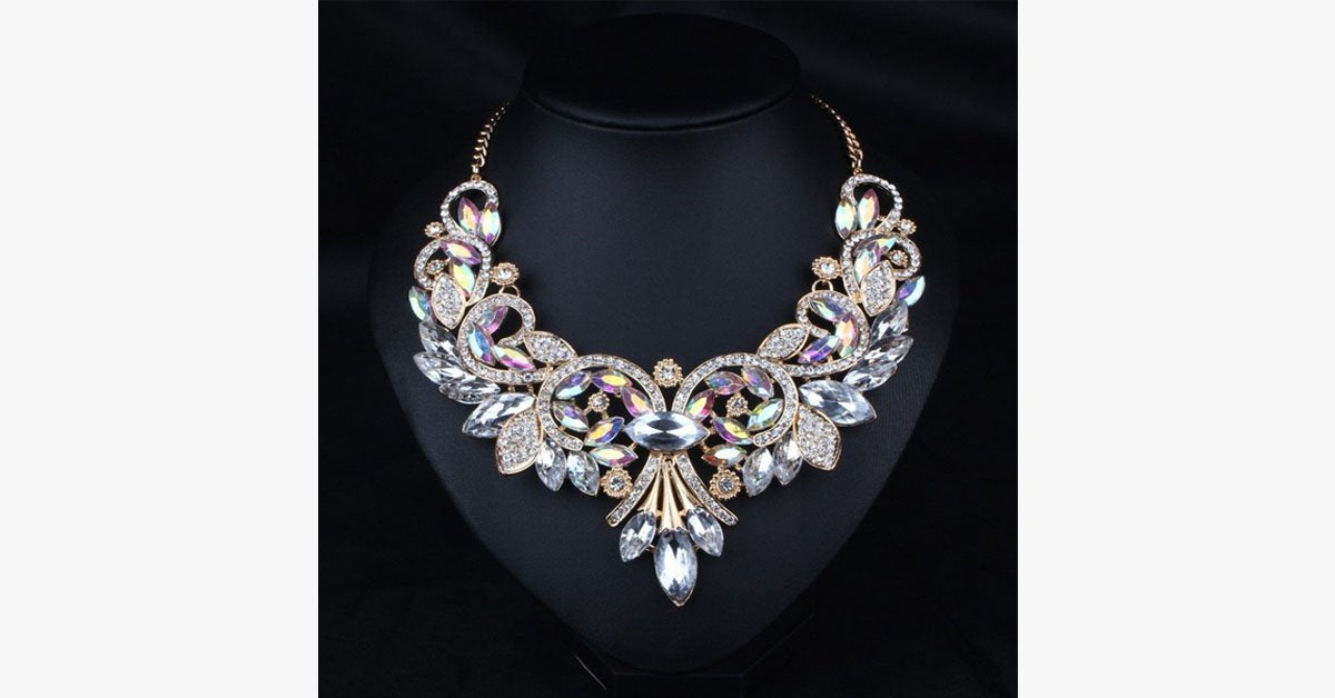 Shine Crystal Flower Necklace