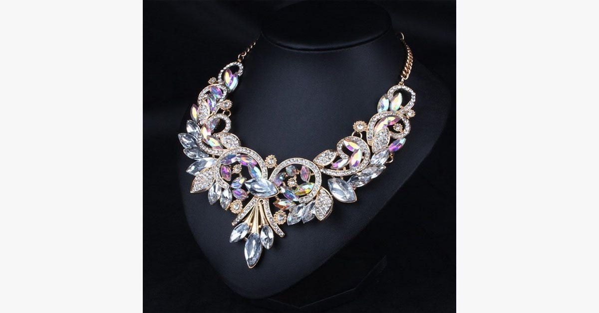 Shine Crystal Flower Necklace