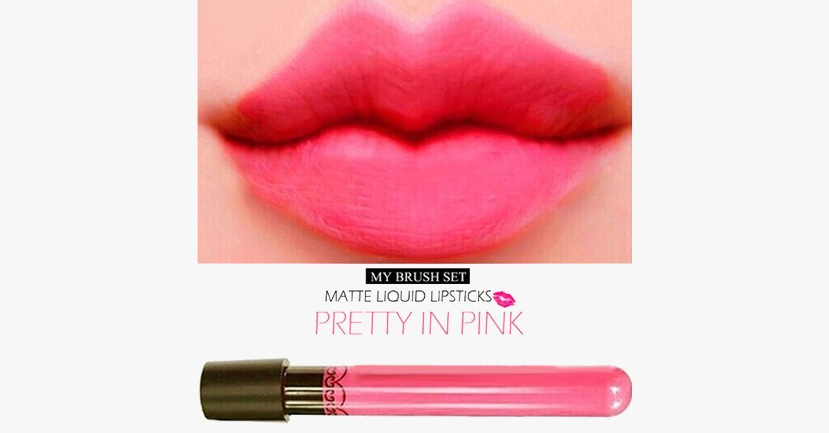 Lipstick in Pretty Pink - Waterproof & Matte Liquid - Easy & Durable - Lasting Upto 8 Hours - Gives Better Look!