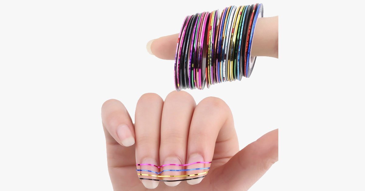Self Adhesive Nail Art Foil - 30 Pieces in Different Colors - Enhance Your Nails!